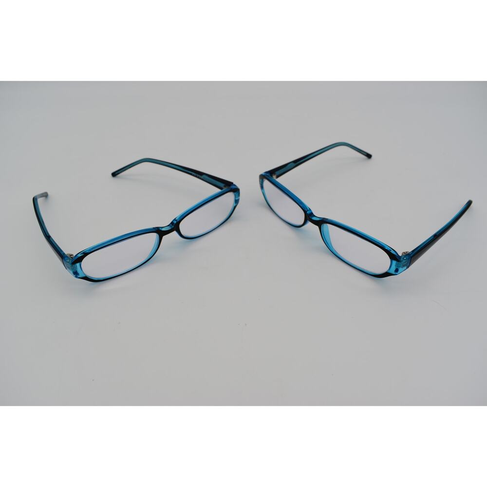 Lot of 2 Zenni 338526 Blue/Black Eyeglasses / Eyewear FRAMES ONLY